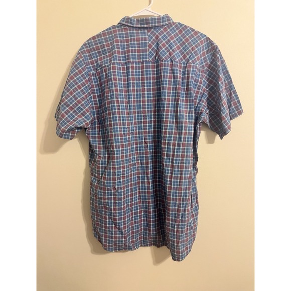 Quicksilver Shirt Mens 2XL Tailored Fit Blue Plaid Waterman Hawaiian Aloha - Picture 2 of 4